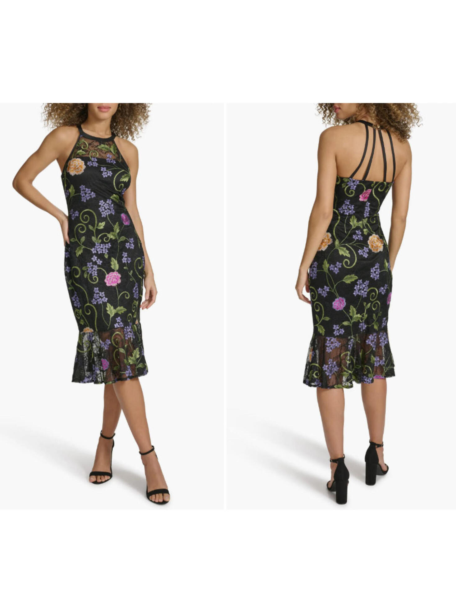 Siena Nwot $138 Floral Embroidered Mesh Sheath Dress Stunning Size 4